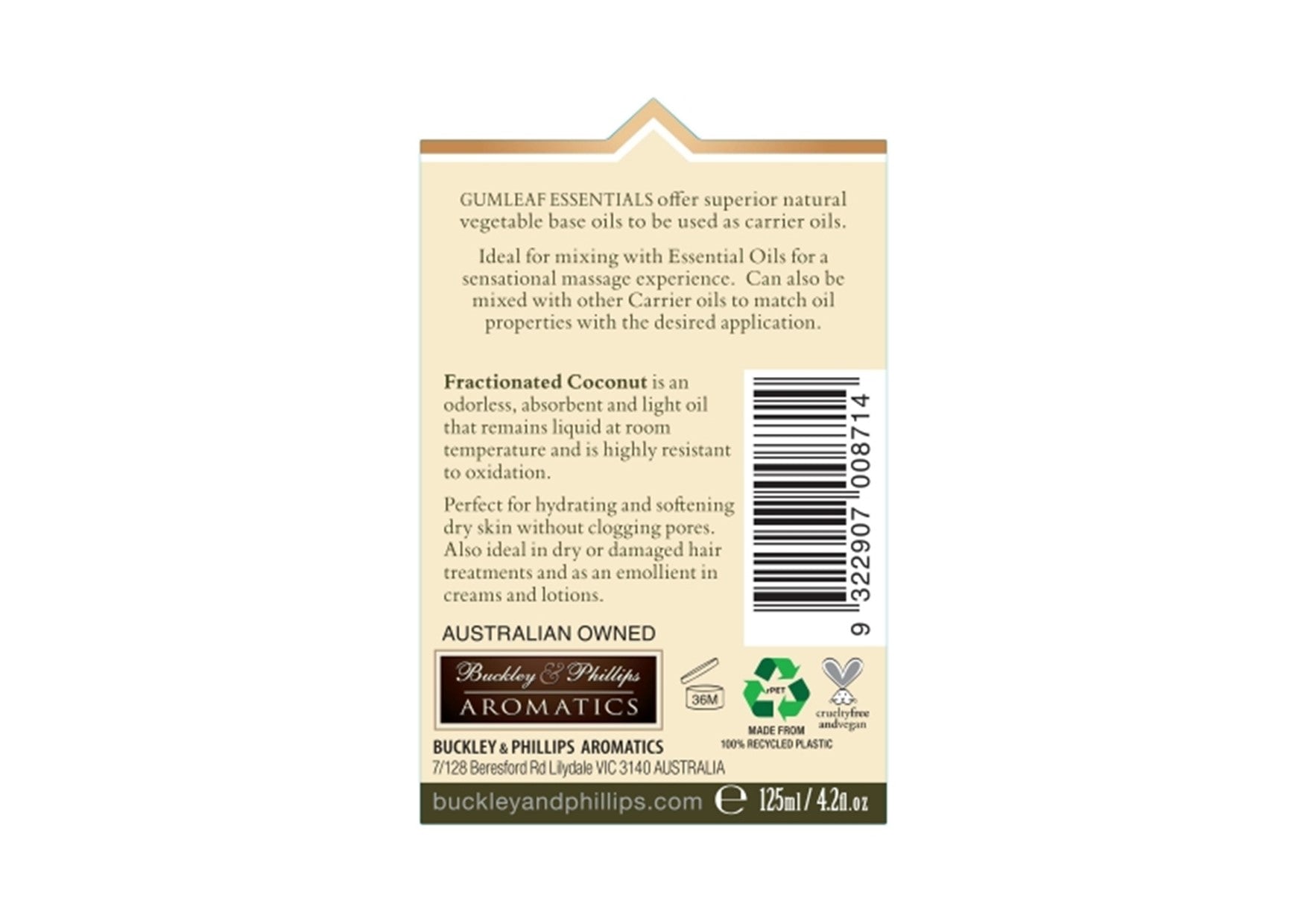 Gumleaf Essentials | Carrier Oil | Fractionated Coconut