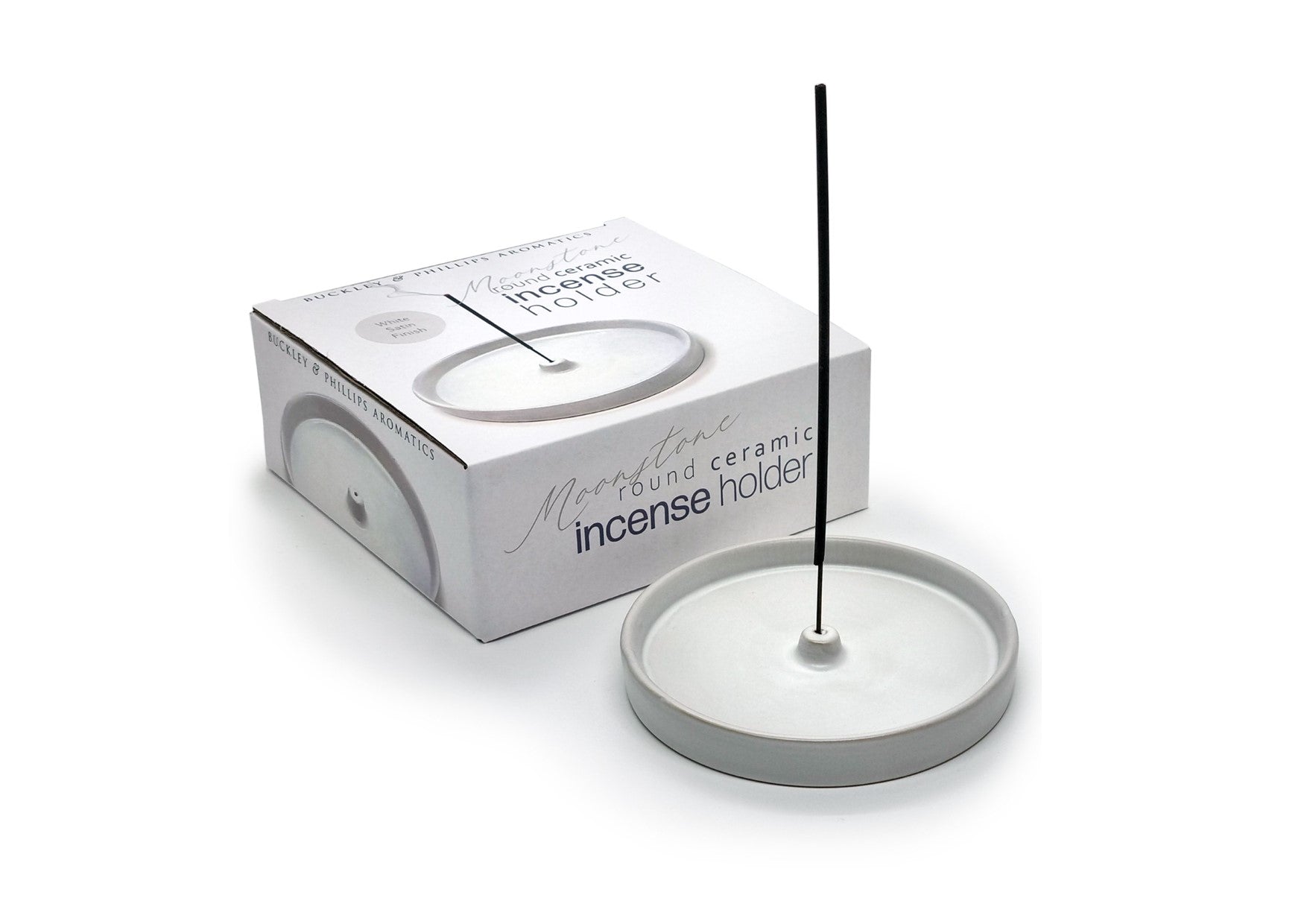 Buckley & Phillips | White Ceramic Round Incense Holder
