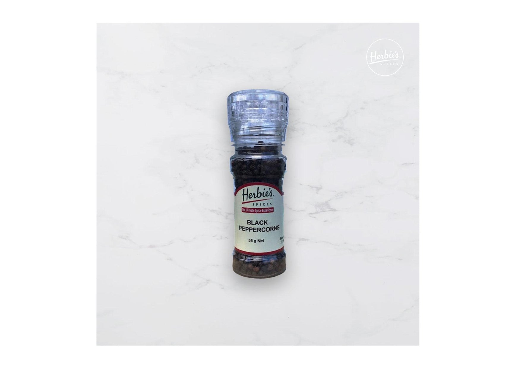Herbies Spices | Peppercorns Black in Grinder