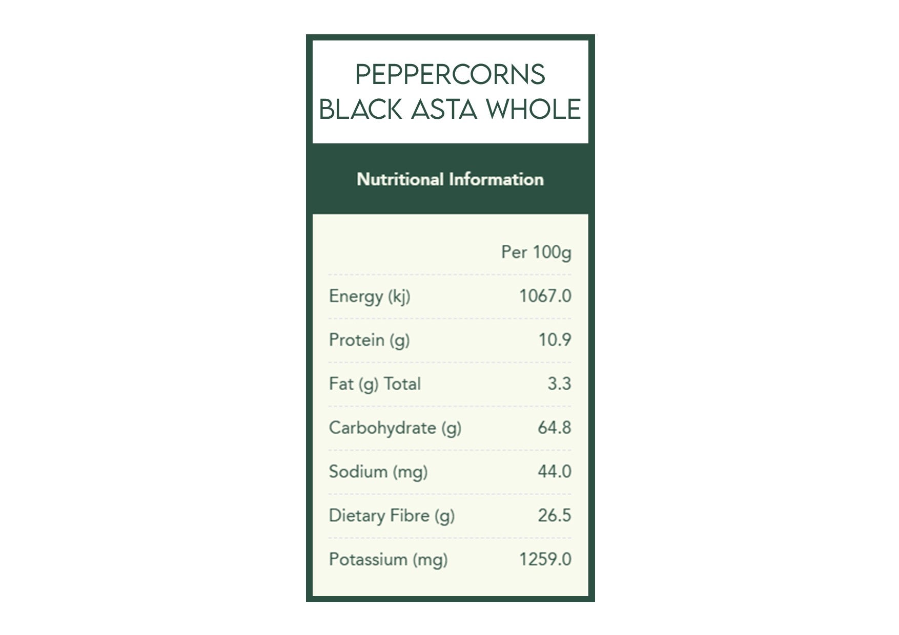 Herbies Spices | Peppercorns Black ASTA Whole