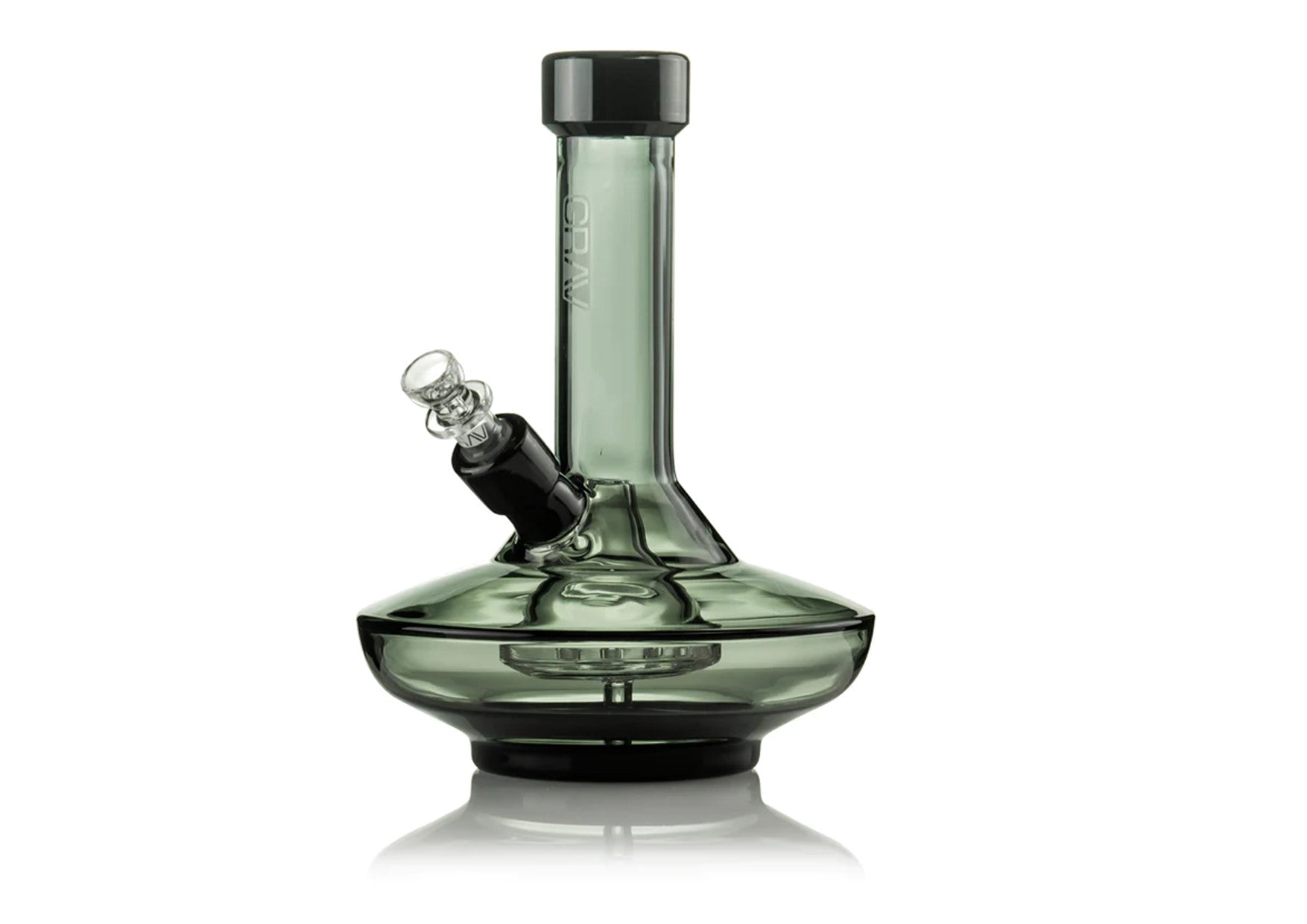 GRAV | Small Wide Base Water Bubbler | Smoke with Black Accents
