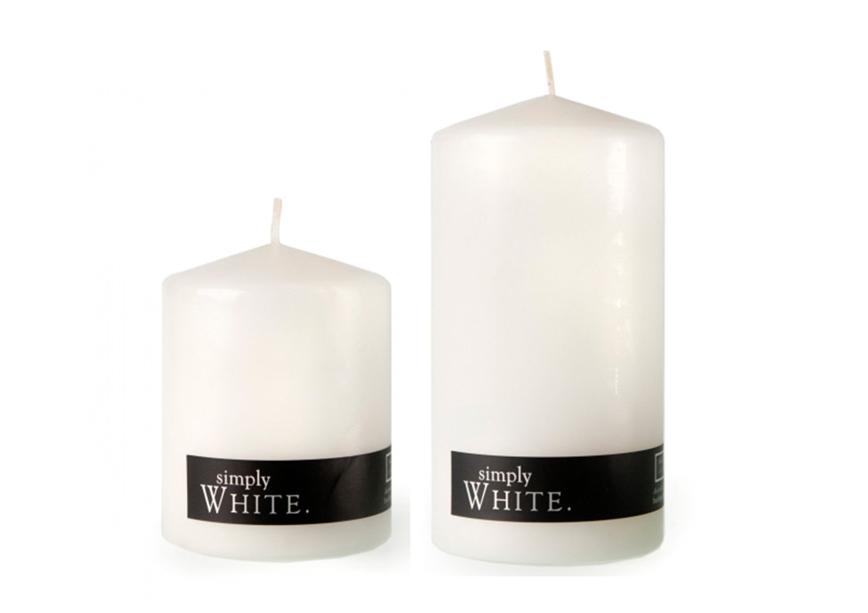Simply Black & White Pillar Candles | White Pillar Candle