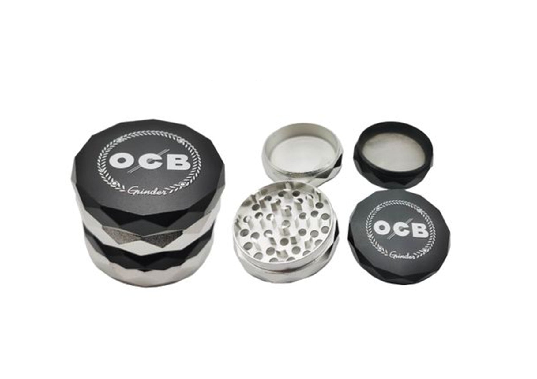 OCB | Black And Silver 4 Piece Herb Grinder