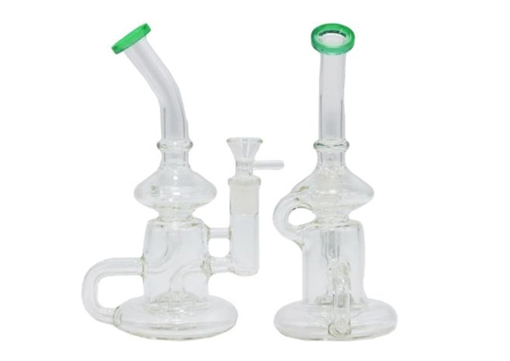 Stone Age | Desktop Dab Rig/Percolator | Slotted Disc with Recycler 22cm (14mm) Green